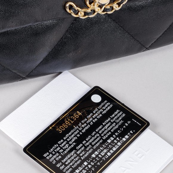 Chanel 19 Large Black Lambskin Quilted Handbag - Picture 13 of 14